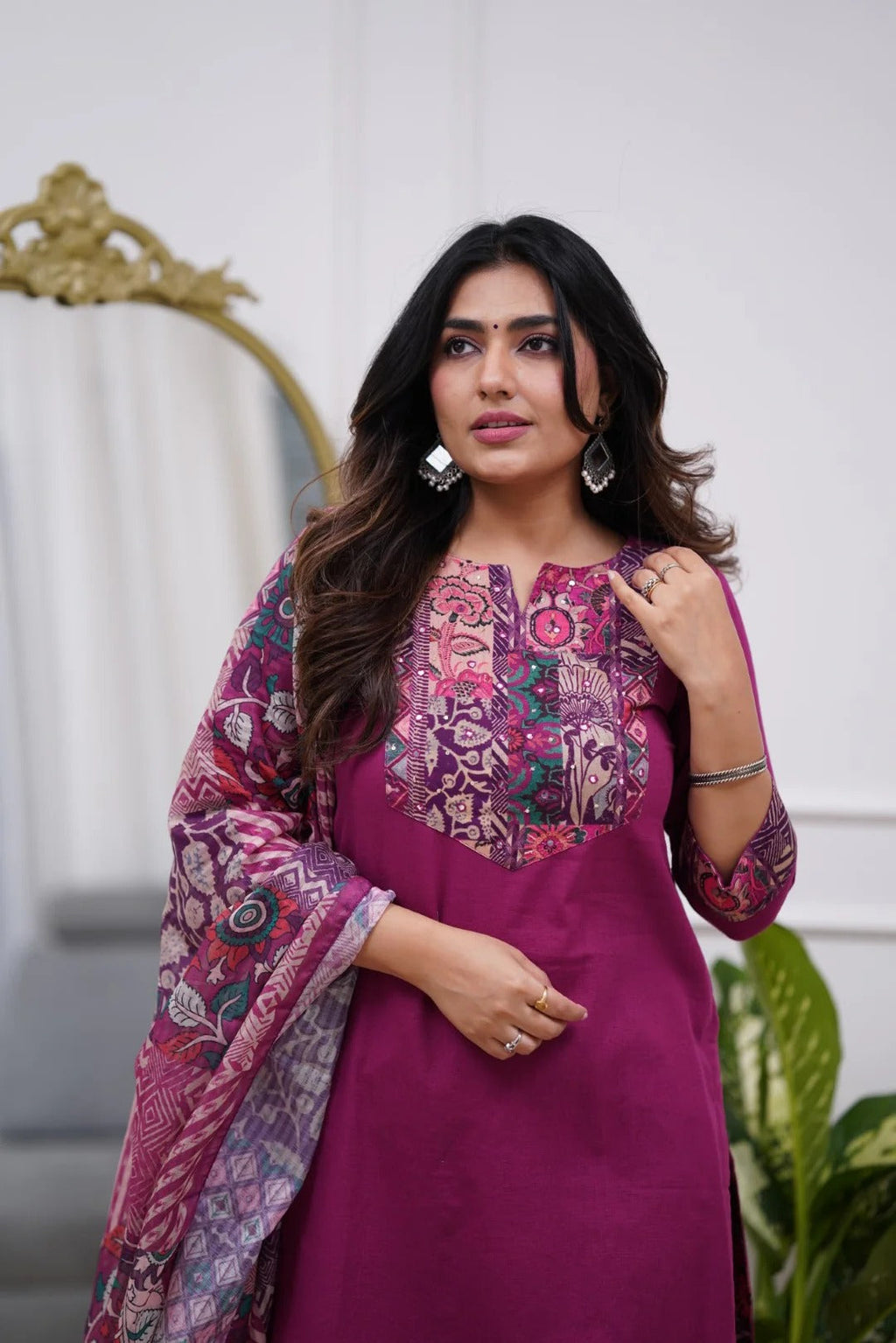 Vegaa Fashion Purple Rayon Printed Salwar Suit