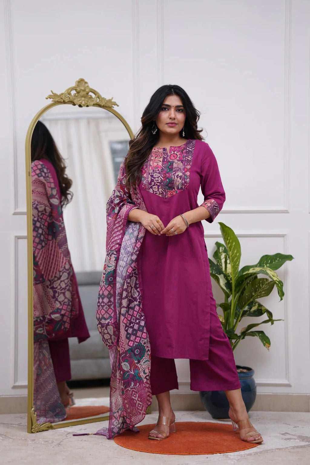 Vegaa Fashion Purple Rayon Printed Salwar Suit