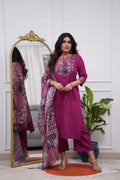 Vegaa Fashion Purple Rayon Printed Salwar Suit