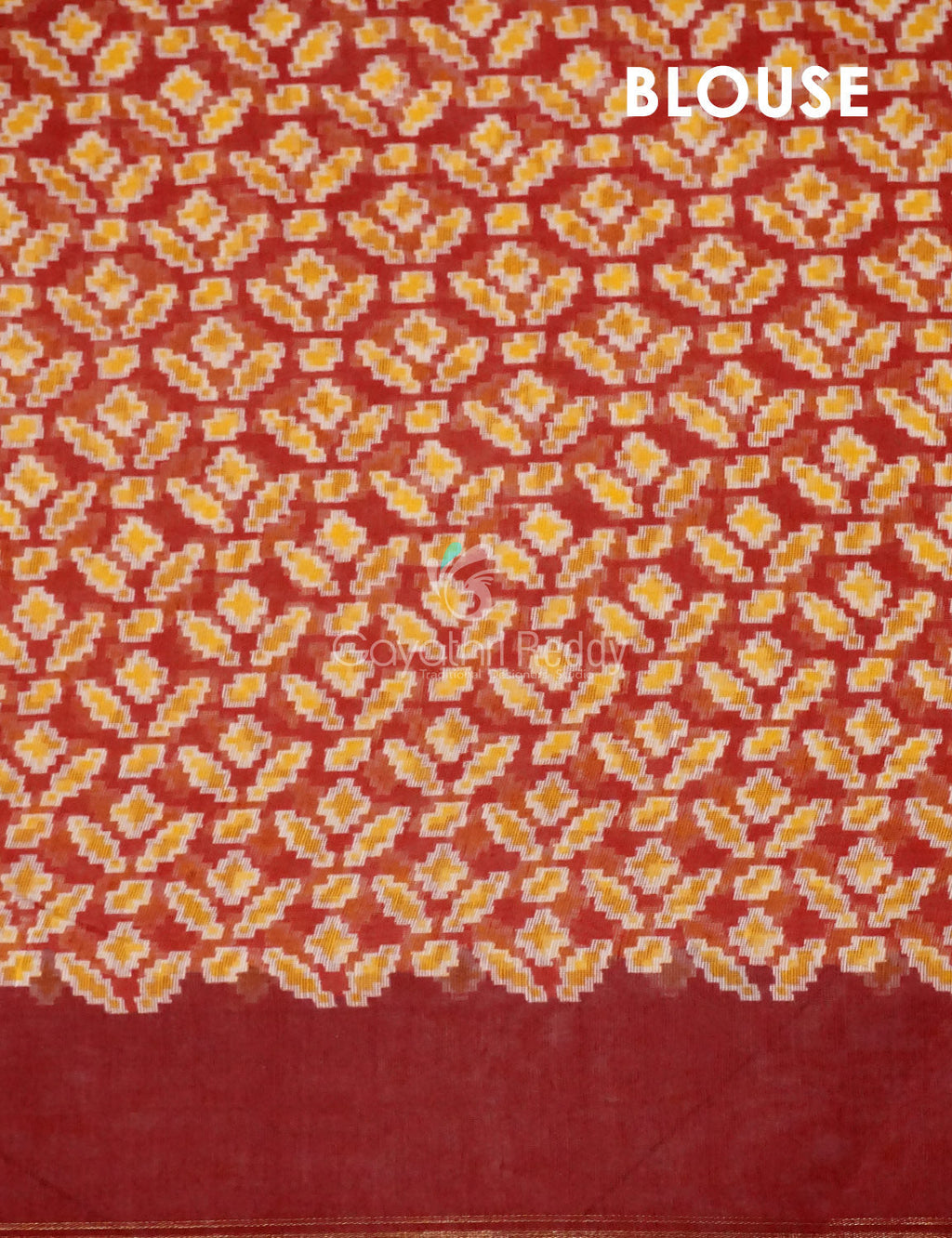 Red Colored Patola Print Semi Chanderi Saree By Gayathri Reddy Designer Studio