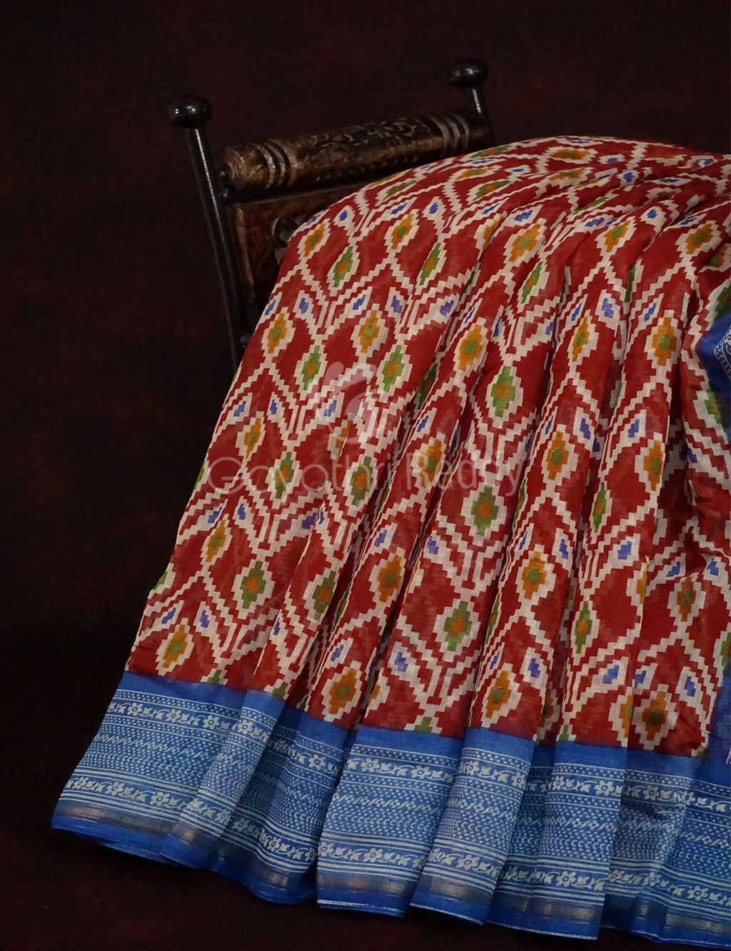 Maroon Colored Patola Print Semi Chanderi saree By Gayathri Reddy Designer Studio