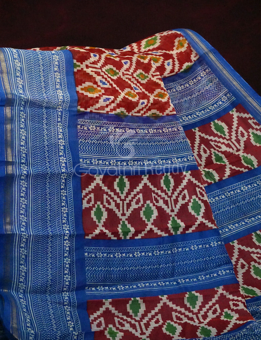 Maroon Colored Patola Print Semi Chanderi saree By Gayathri Reddy Designer Studio