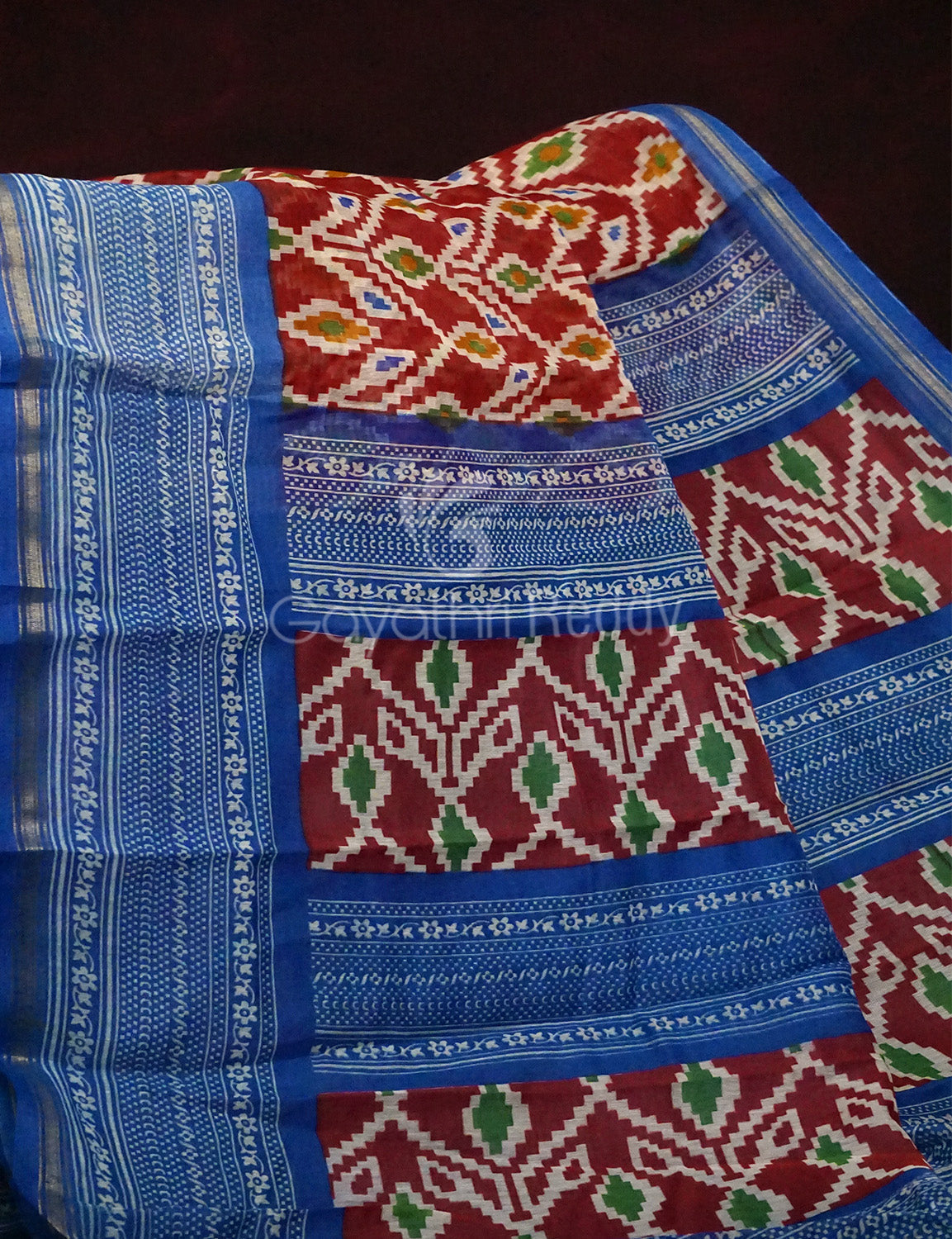 Maroon Colored Patola Print Semi Chanderi saree By Gayathri Reddy Designer Studio