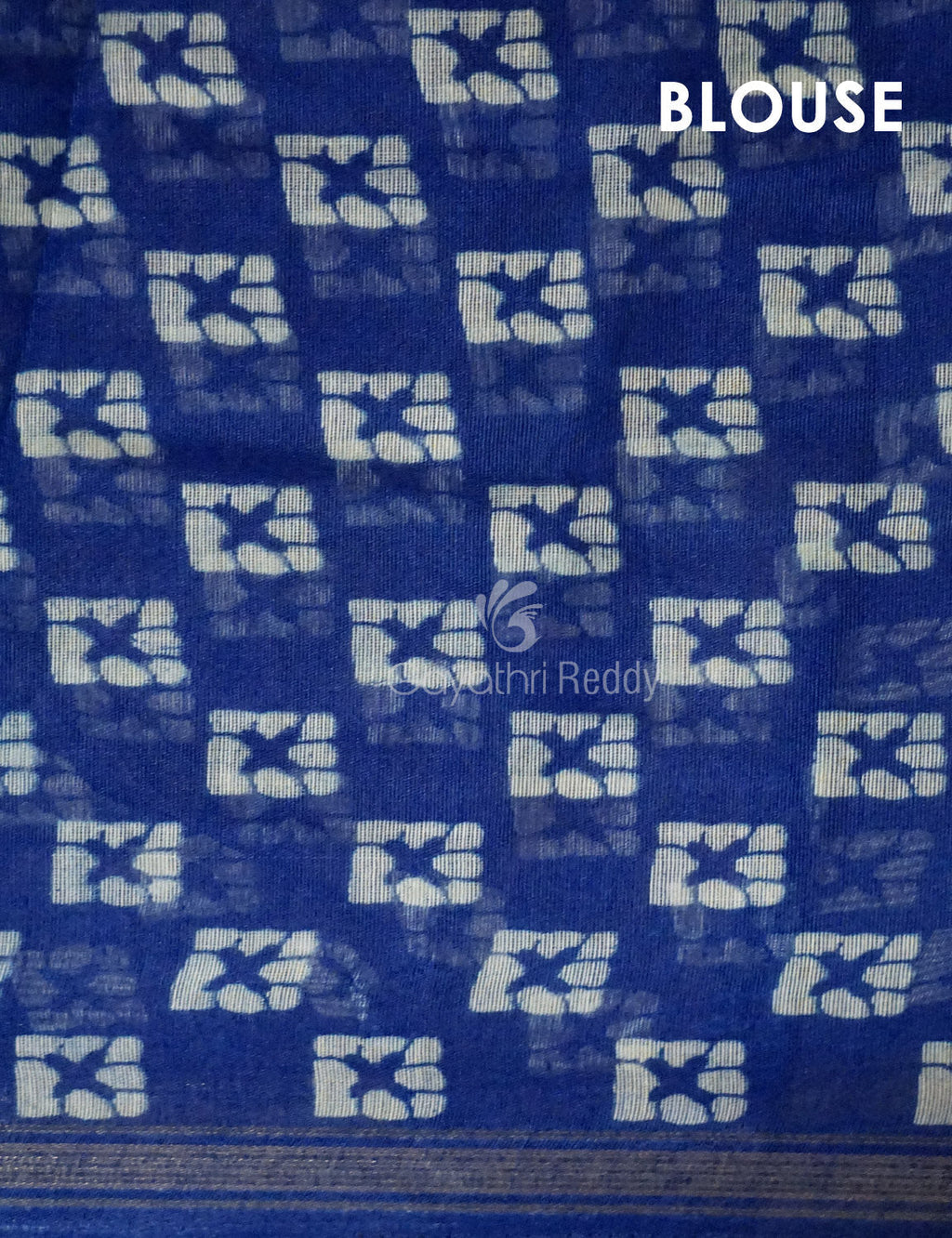 Yellow And Dark Ink Blue Colour Bathik Print Semi Chanderi Saree By Gayathri Reddy Designer Studio