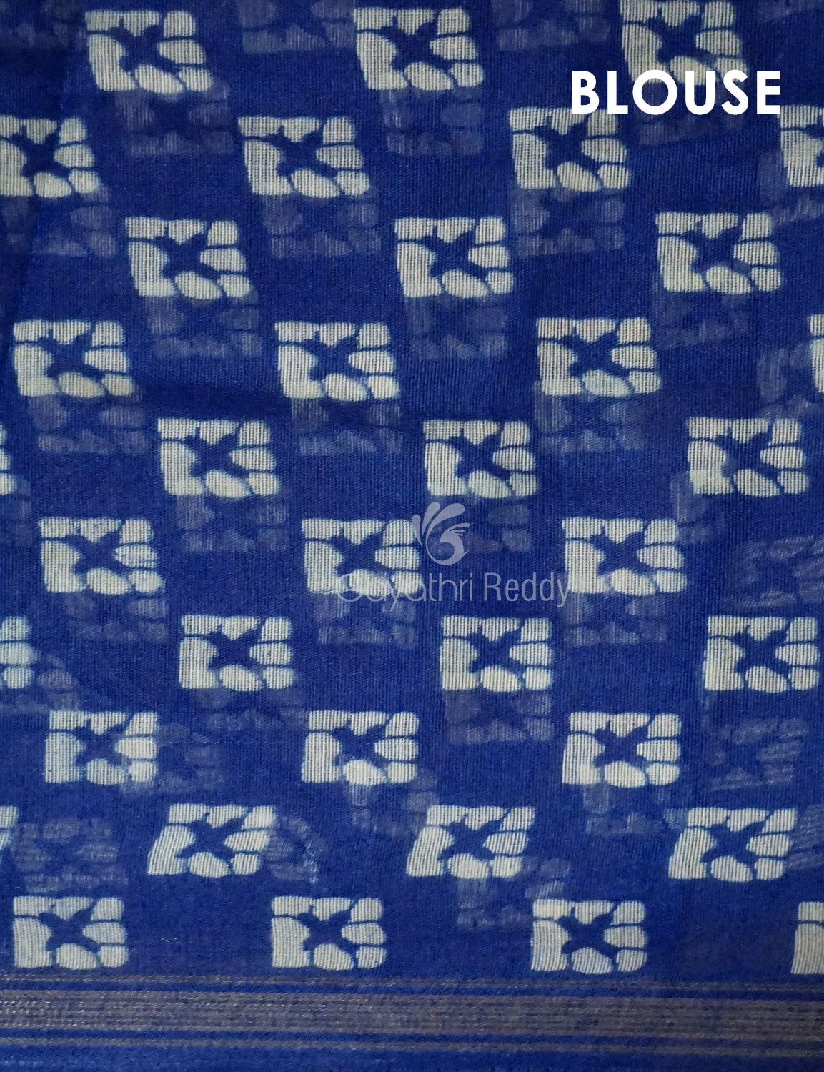 Yellow And Dark Ink Blue Colour Bathik Print Semi Chanderi Saree By Gayathri Reddy Designer Studio