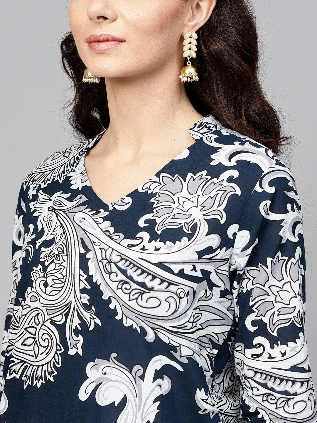 Antaran Blue Pure Cotton Printed Kurta Pant Set