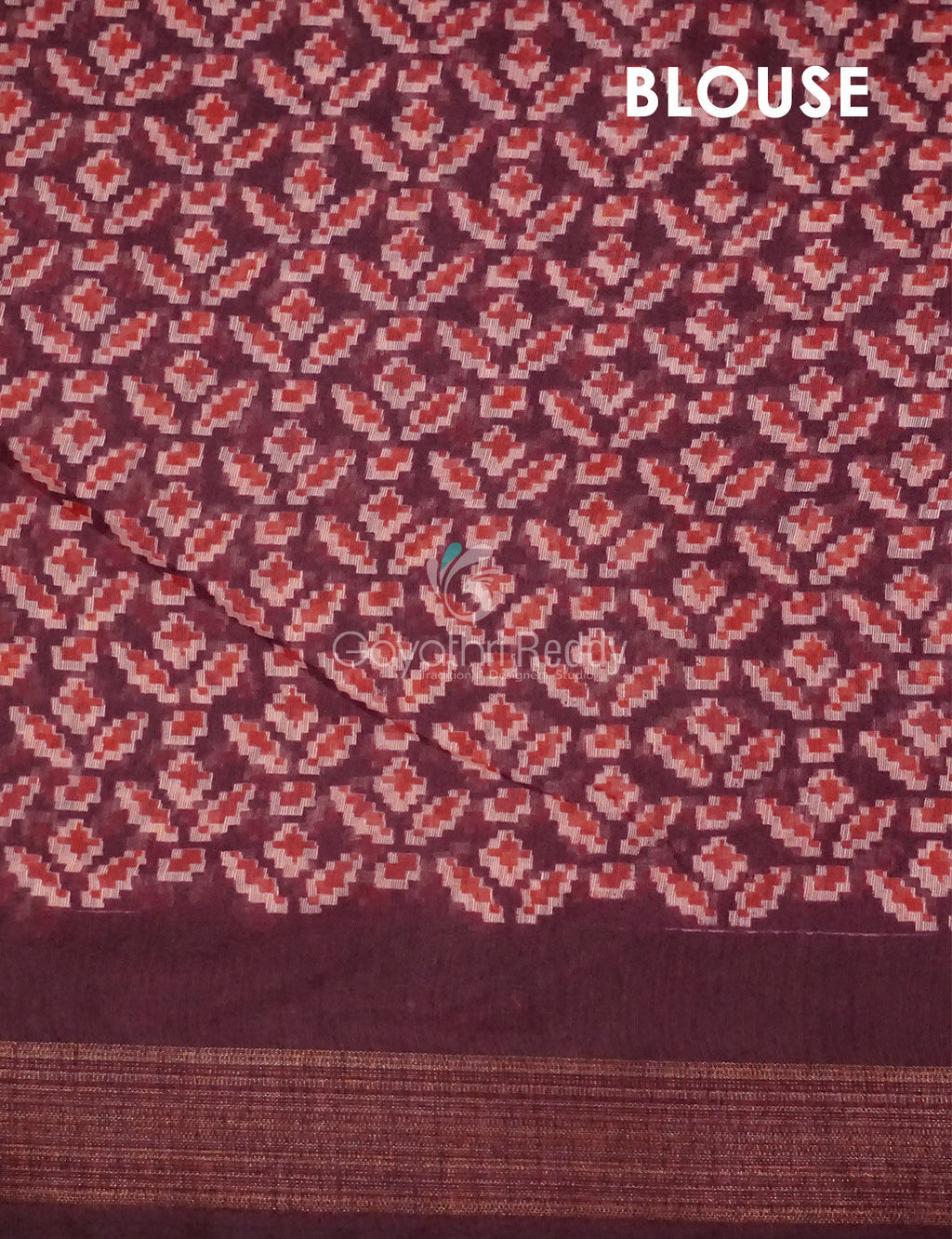 Wine Colour Patola Print Semi Chanderi Saree By Gayathri Reddy Designer Studio