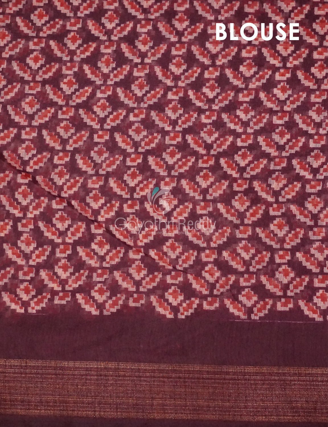 Wine Colour Patola Print Semi Chanderi Saree By Gayathri Reddy Designer Studio