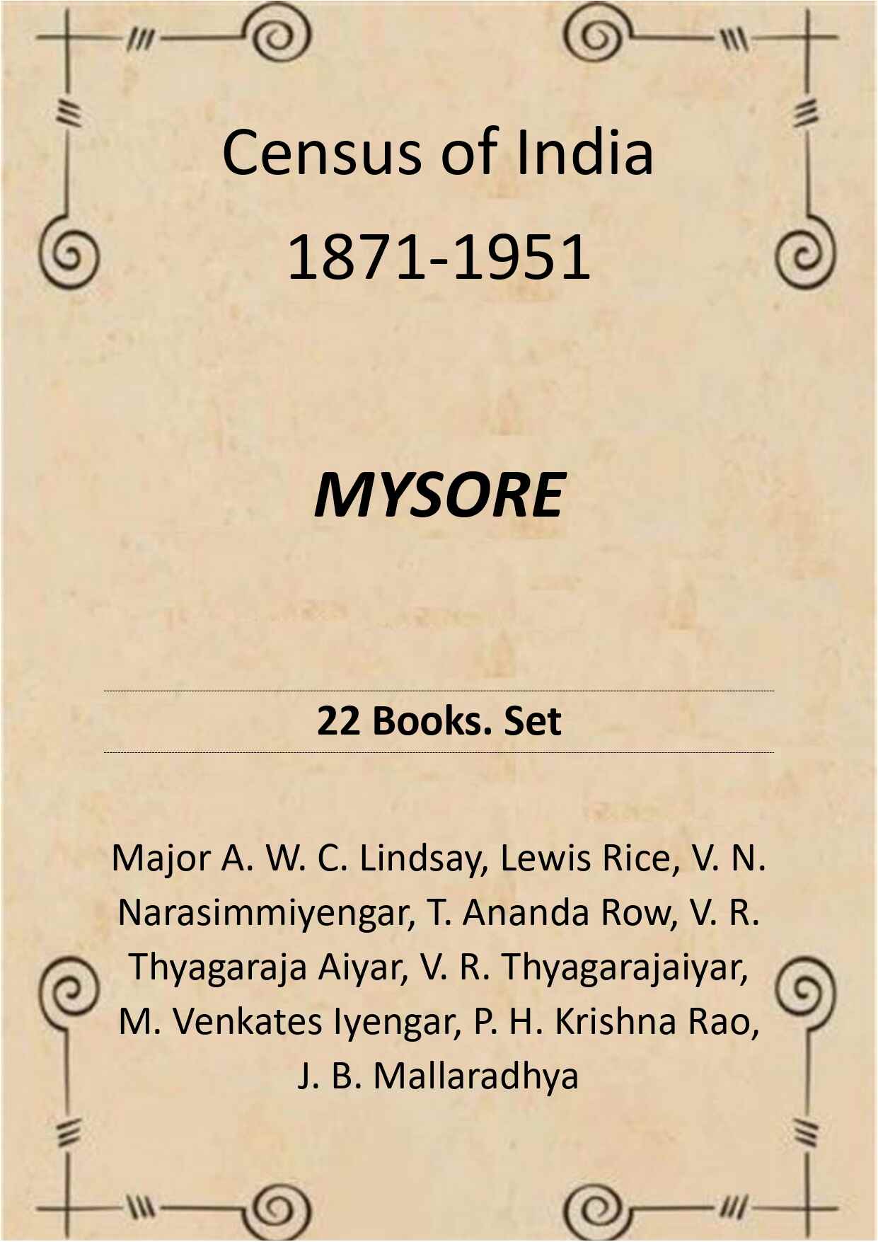 Census of India 1871-1951: MYSORE - Gyan Books