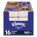 Kleenex On The Go Packs Facial Tissues, 3-Ply, White, 16 x 10 ct