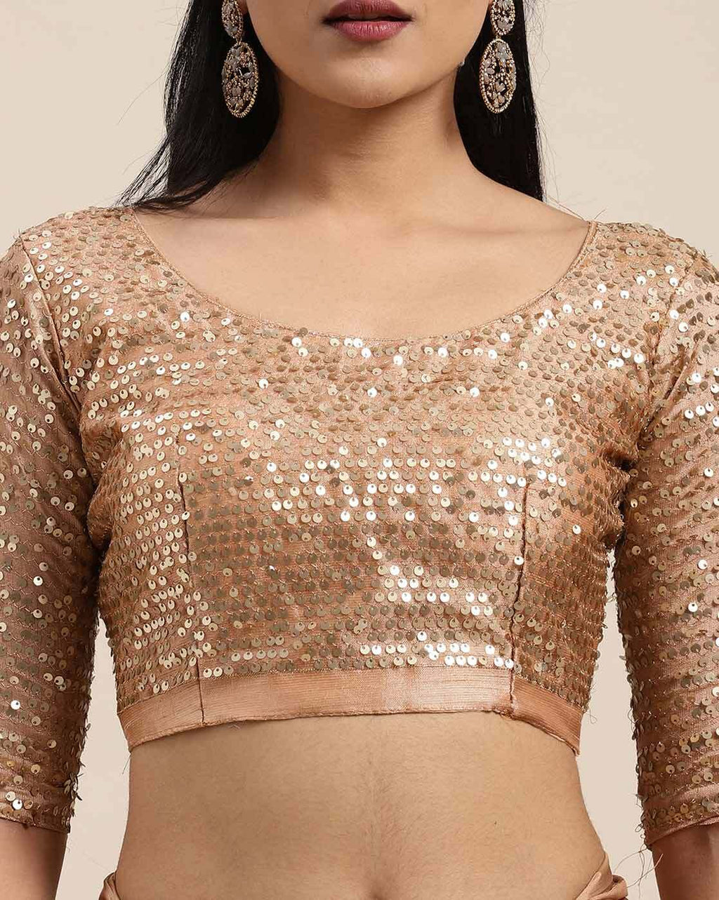 Saree Mall Brown Striped Satin Saree