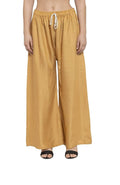 PAVONINE Beige Color Straight Fit Rayon Fabric Palazzo For Women
