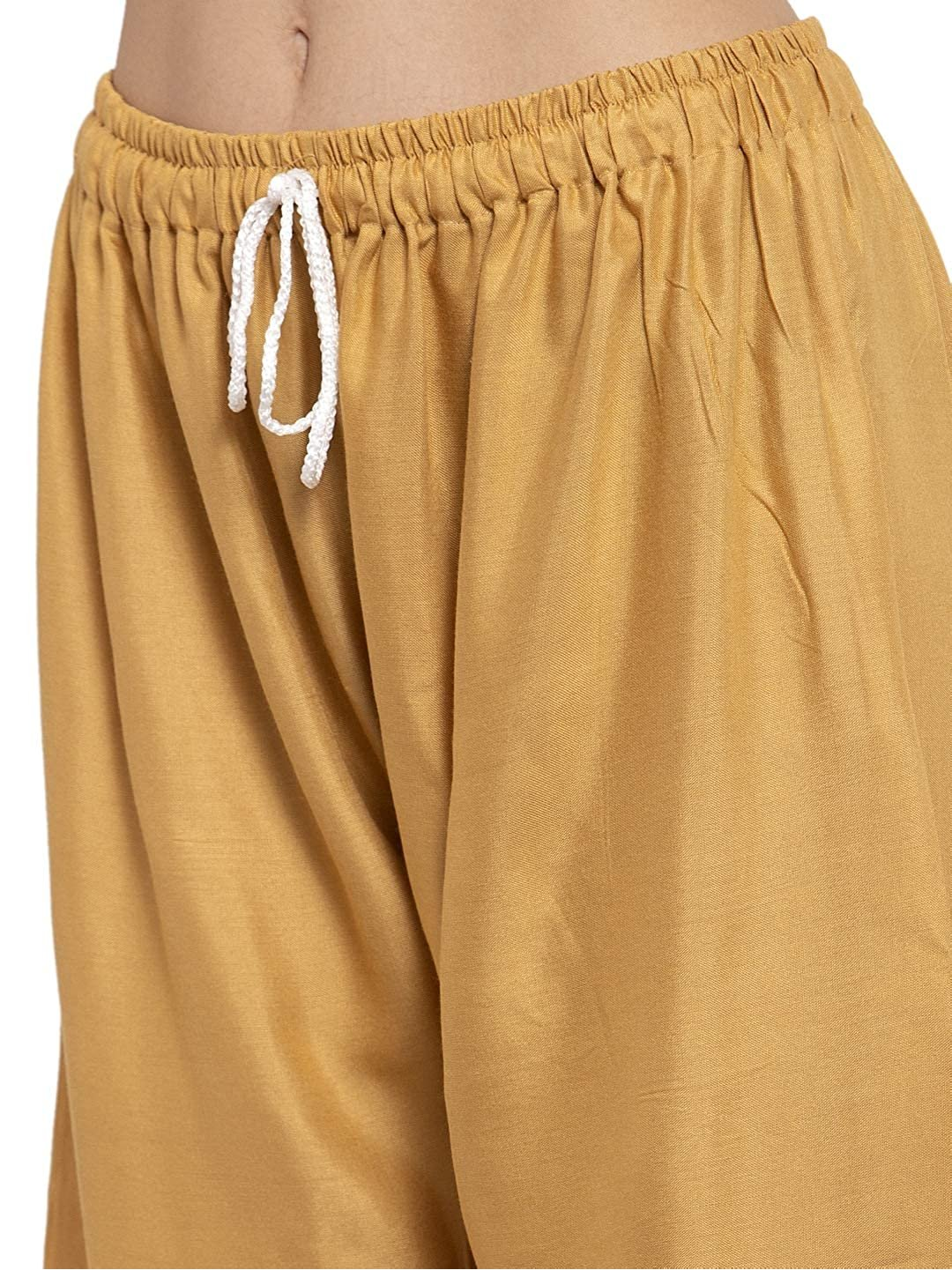 PAVONINE Beige Color Straight Fit Rayon Fabric Palazzo For Women