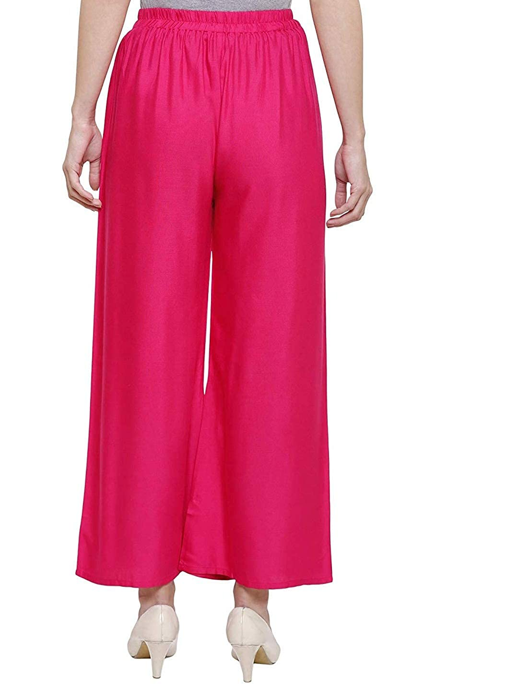 PAVONINE Rani Color Straight Fit Rayon Fabric Palazzo For Women