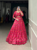 Lorenvalley Pink Tussar Silk Floral Print With Gota Patti Touch Up ethnic Co-ord Set