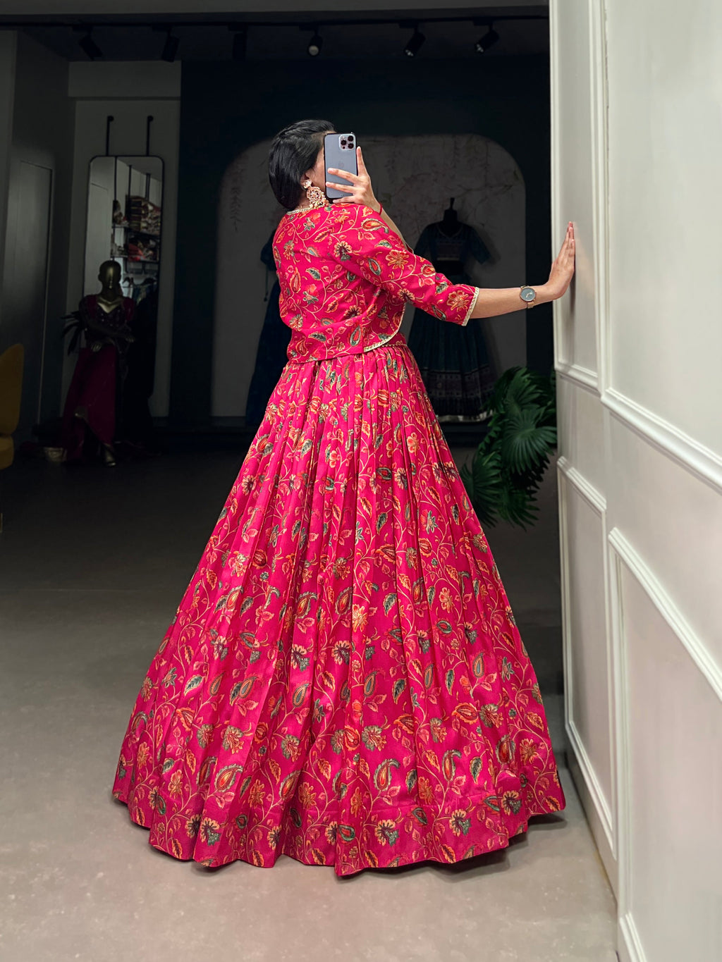 Lorenvalley Pink Tussar Silk Floral Print With Gota Patti Touch Up ethnic Co-ord Set
