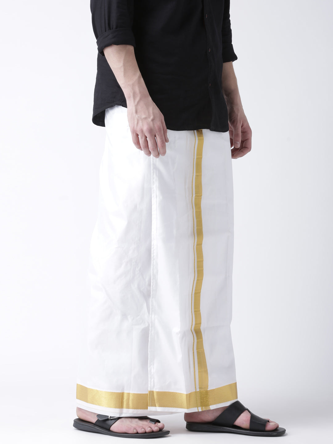 Sethukrishna Men Double Layer Readymade Dhoti With Pocket