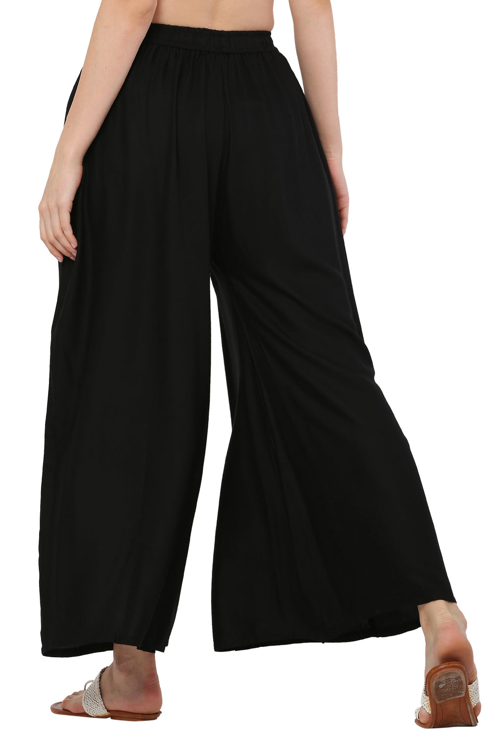 PAVONINE Black Color Rayon Fabric Jumbo Sharara For Women