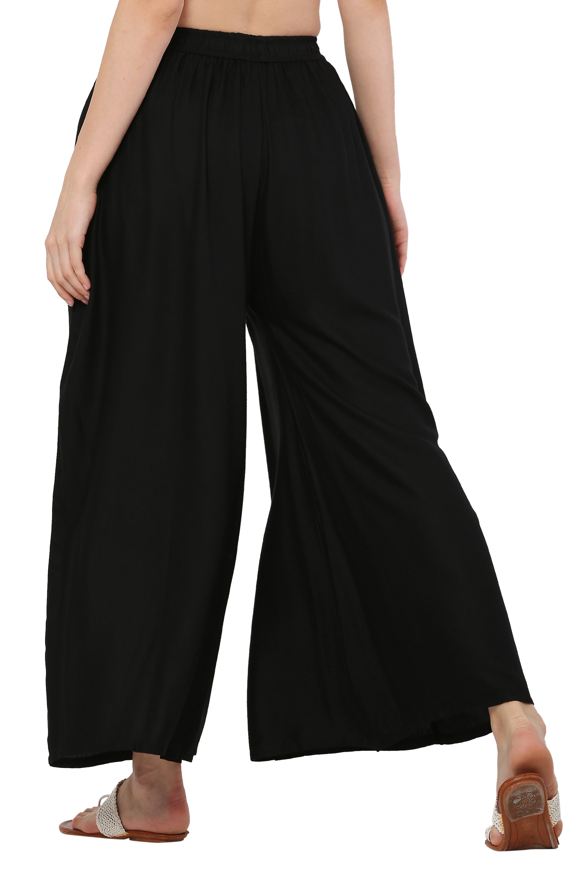 PAVONINE Black Color Rayon Fabric Jumbo Sharara For Women