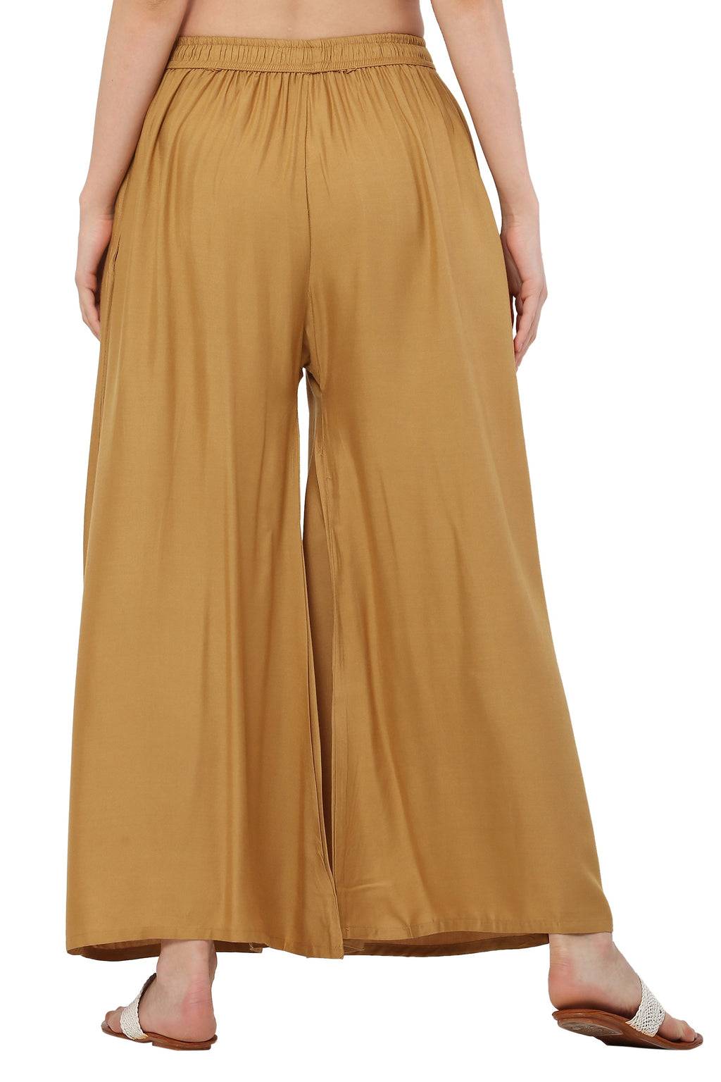 PAVONINE Beige Color Rayon Fabric Jumbo Sharara For Women