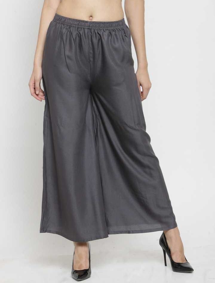 PAVONINE Grey Color Rayon Fabric Jumbo Sharara For Women