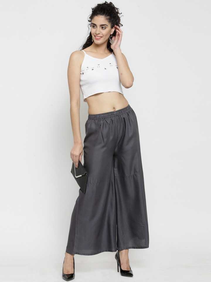 PAVONINE Grey Color Rayon Fabric Jumbo Sharara For Women