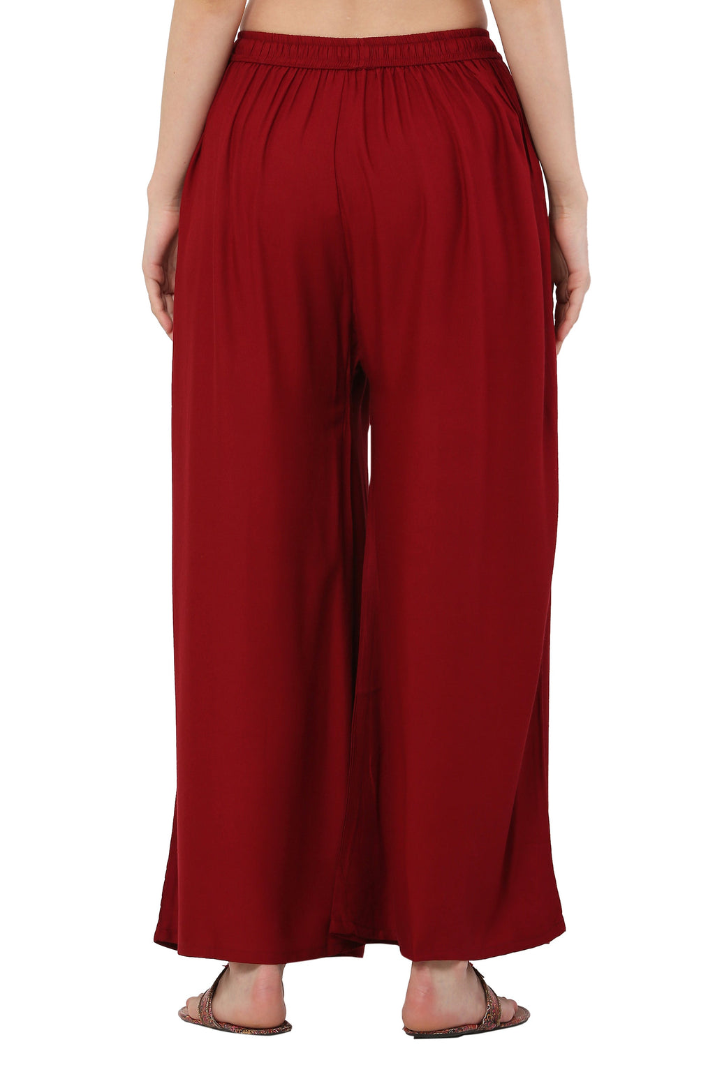 PAVONINE Maroon Color Rayon Fabric Jumbo Sharara For Women