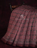 Red Onion Colour Ajrakh Design Semi Chanderi Saree By Gayathri Reddy Designer Studio