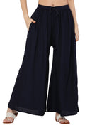 PAVONINE Navy Blue Color Rayon Fabric Jumbo Sharara For Women