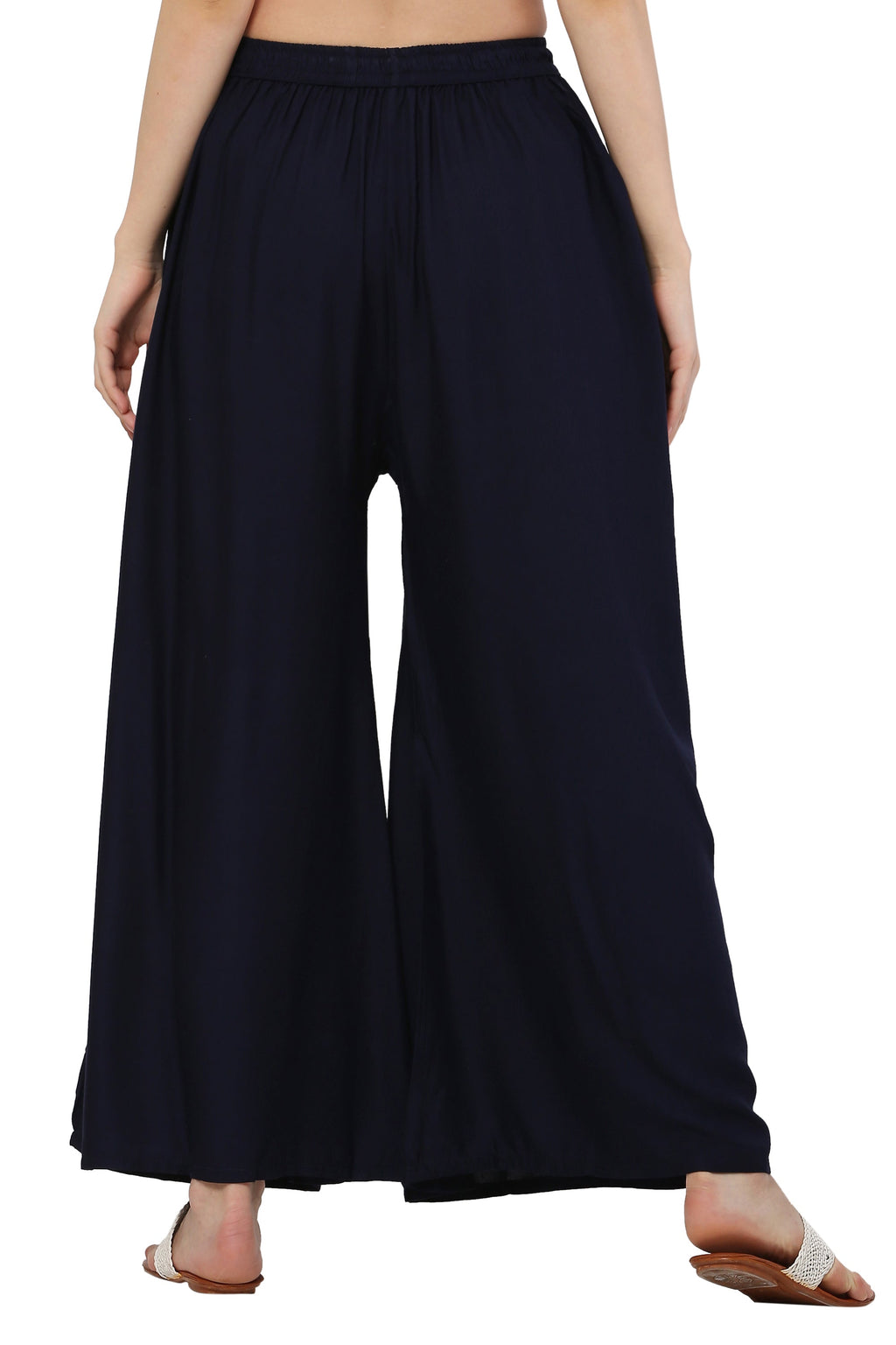 PAVONINE Navy Blue Color Rayon Fabric Jumbo Sharara For Women