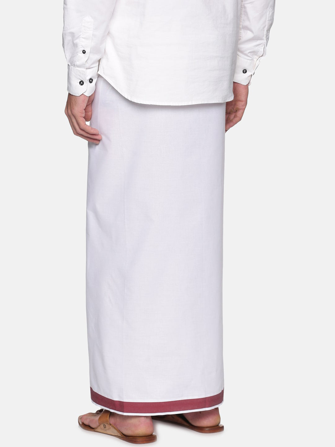 Sethukrishna Men White Solid Dhoti
