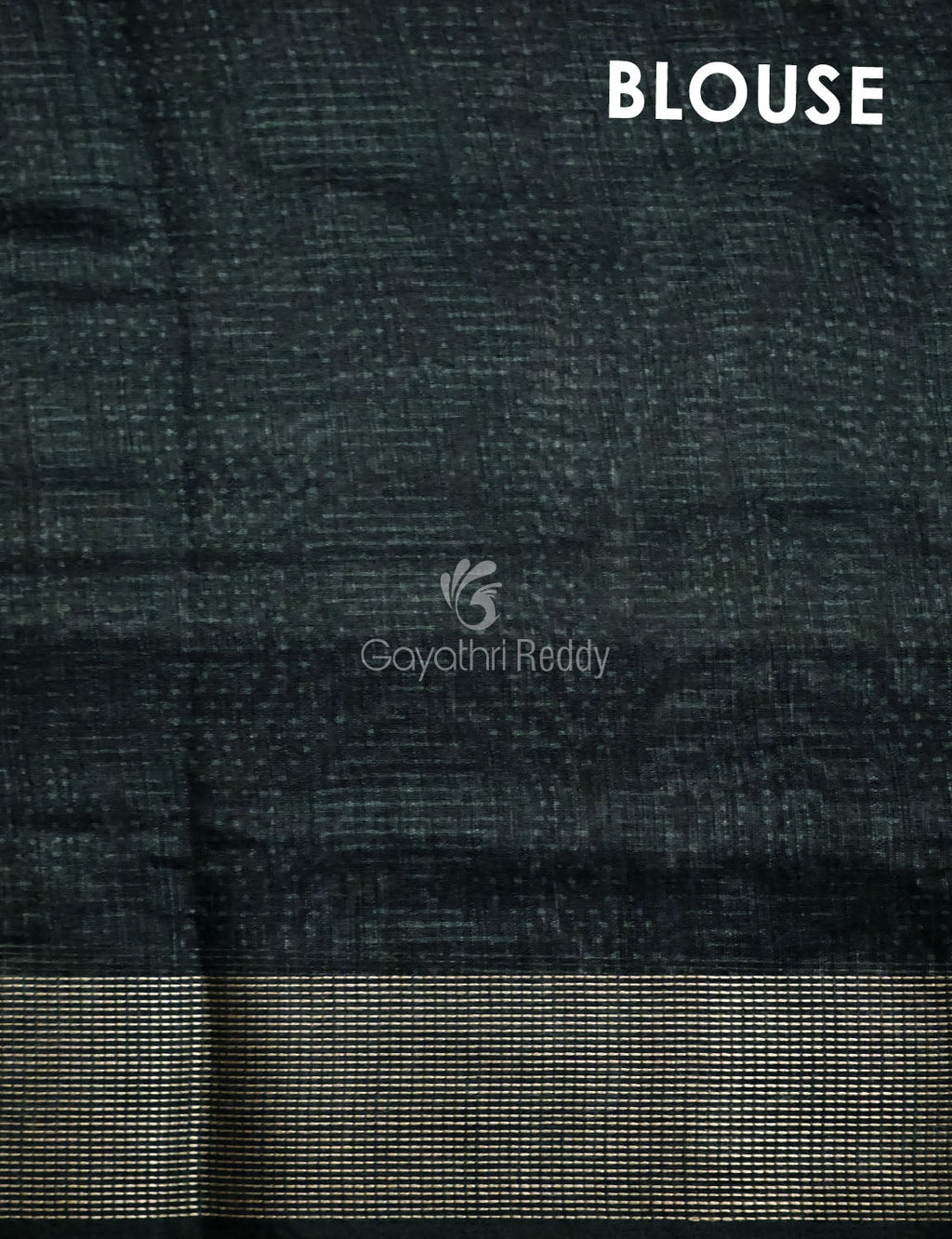 Bottle Green Self Printed Semi Chanderi Saree By Gayathri Reddy Designer Studio