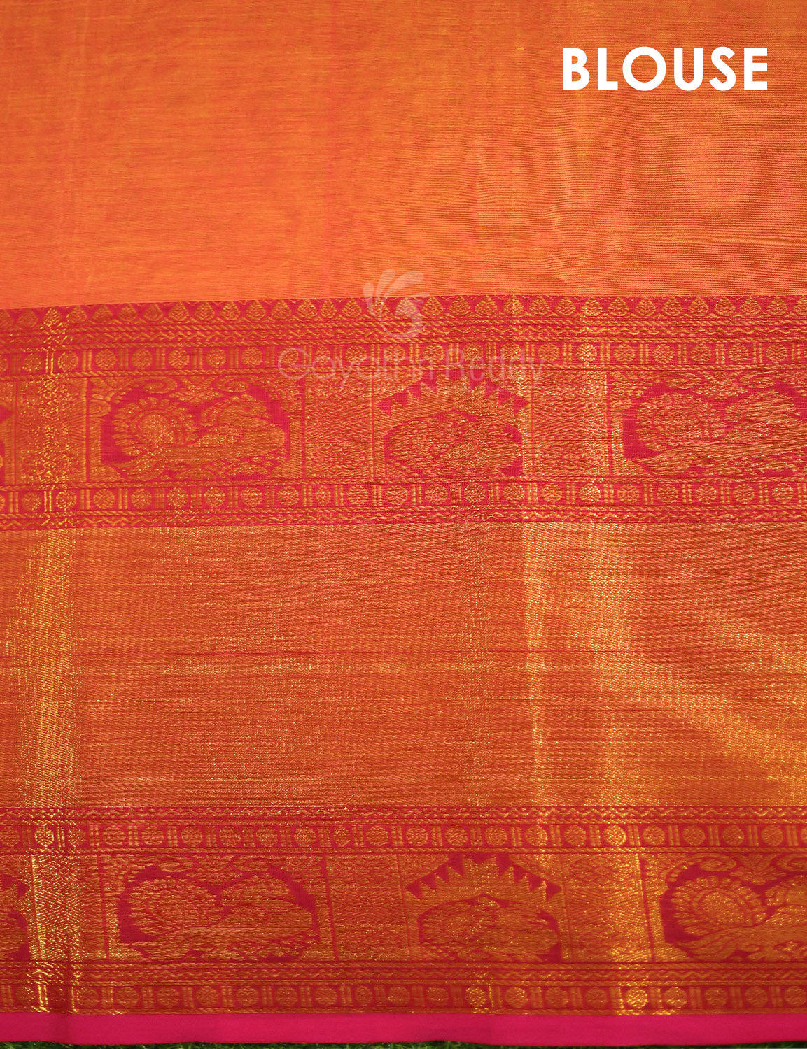 Kalanetha Orange With Zari Kanchi Style Pure Narayanpet Cotton Saree By Gayathri Reddy Designer Studio