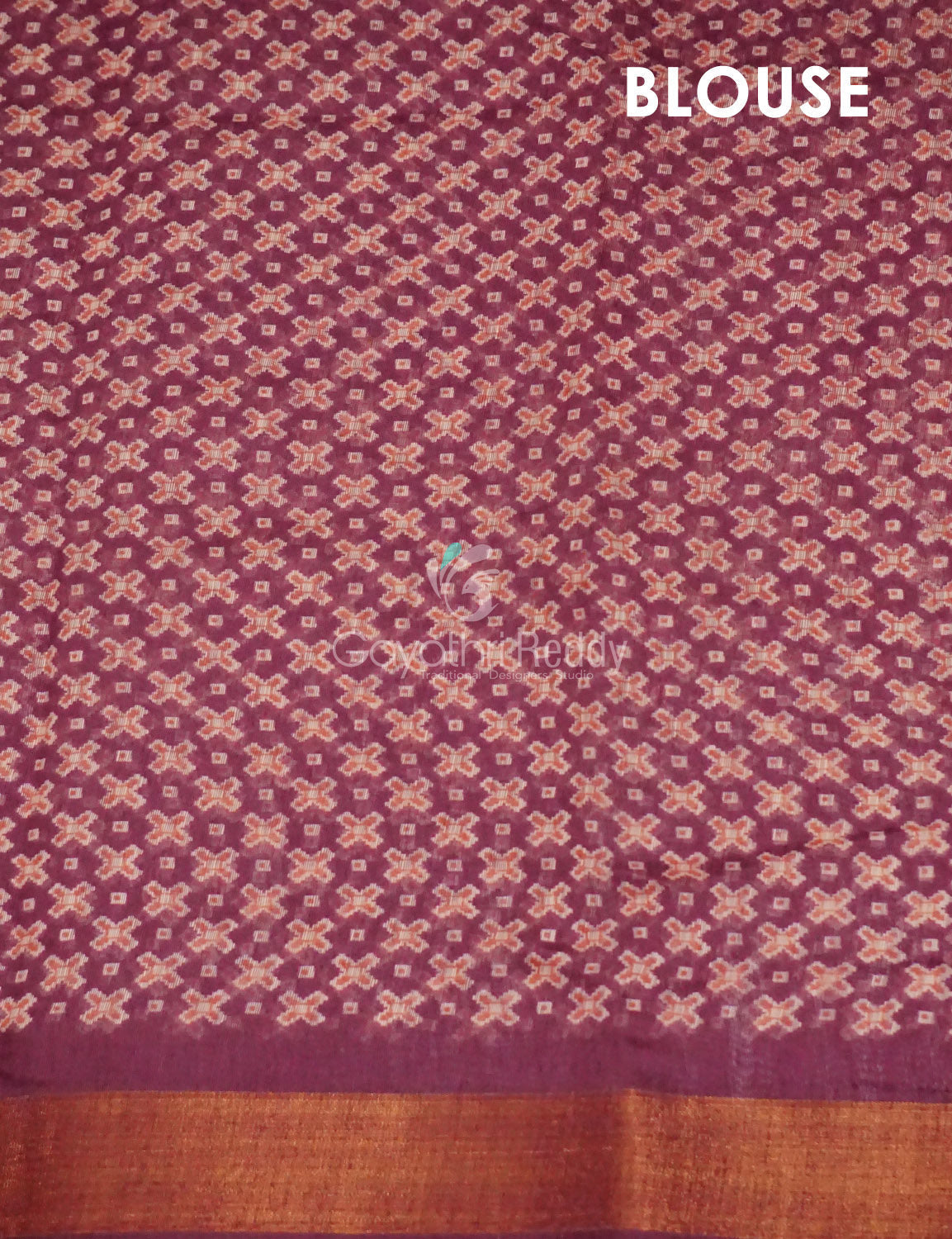 Orange And Mauve Burgundy Colour Patola Print Semi Chanderi Saree By Gayathri Reddy Designer Studio