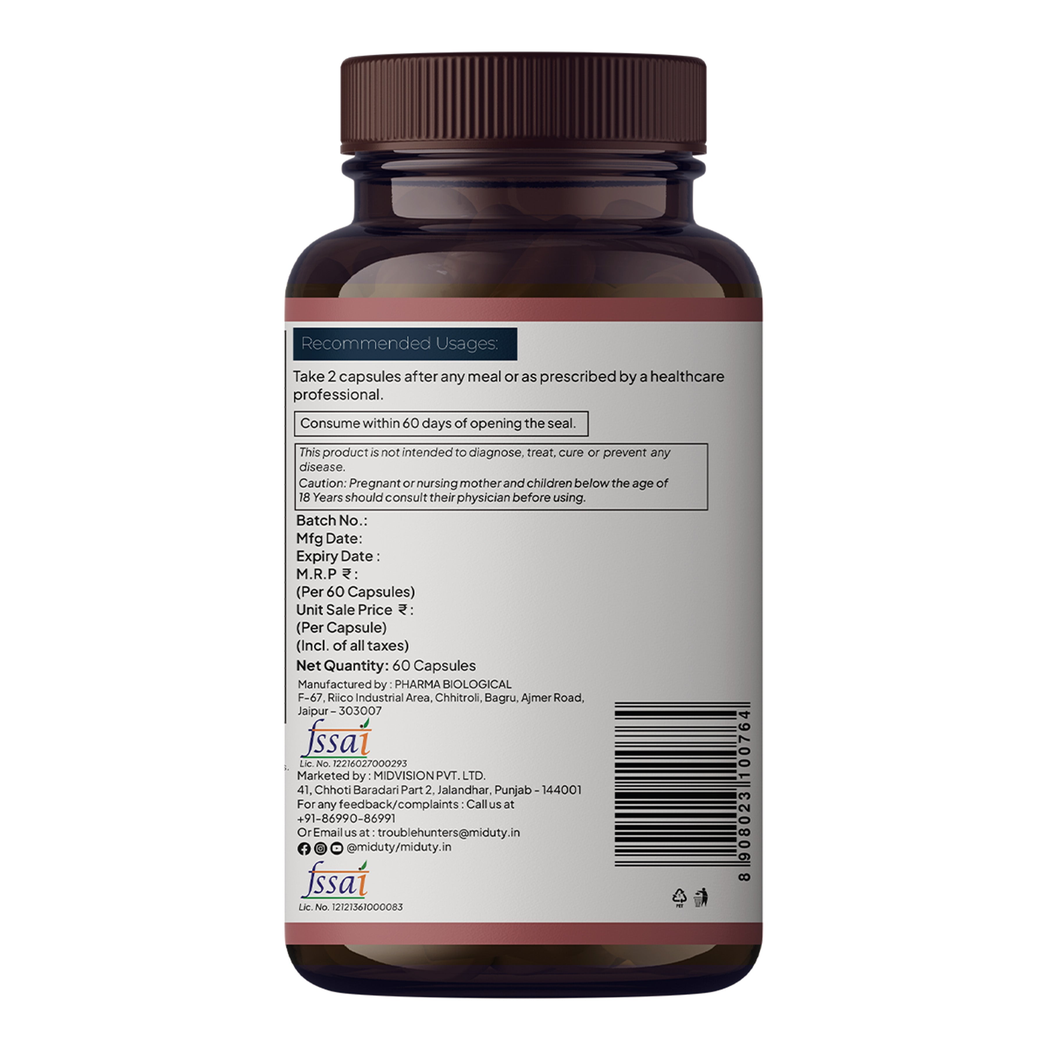 Miduty by Palak Notes Lung Detox Cleanse Supplement Capsules