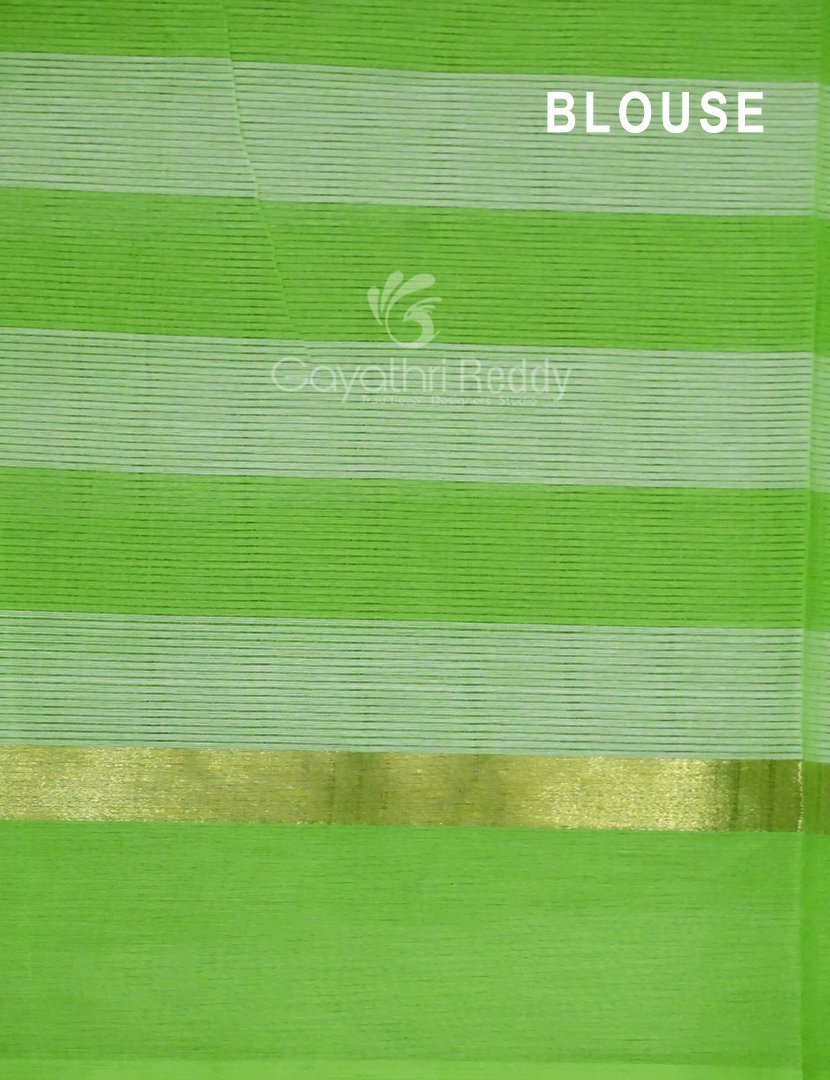 Cream And Neon Green With Checks Pure Mangalgiri Cotton Saree By Gayathri Reddy Designer Studio