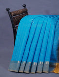 Dual Shade of Sky Blue And Grey Pure Mangalgiri Cotton By Gayathri Reddy Designer Studio