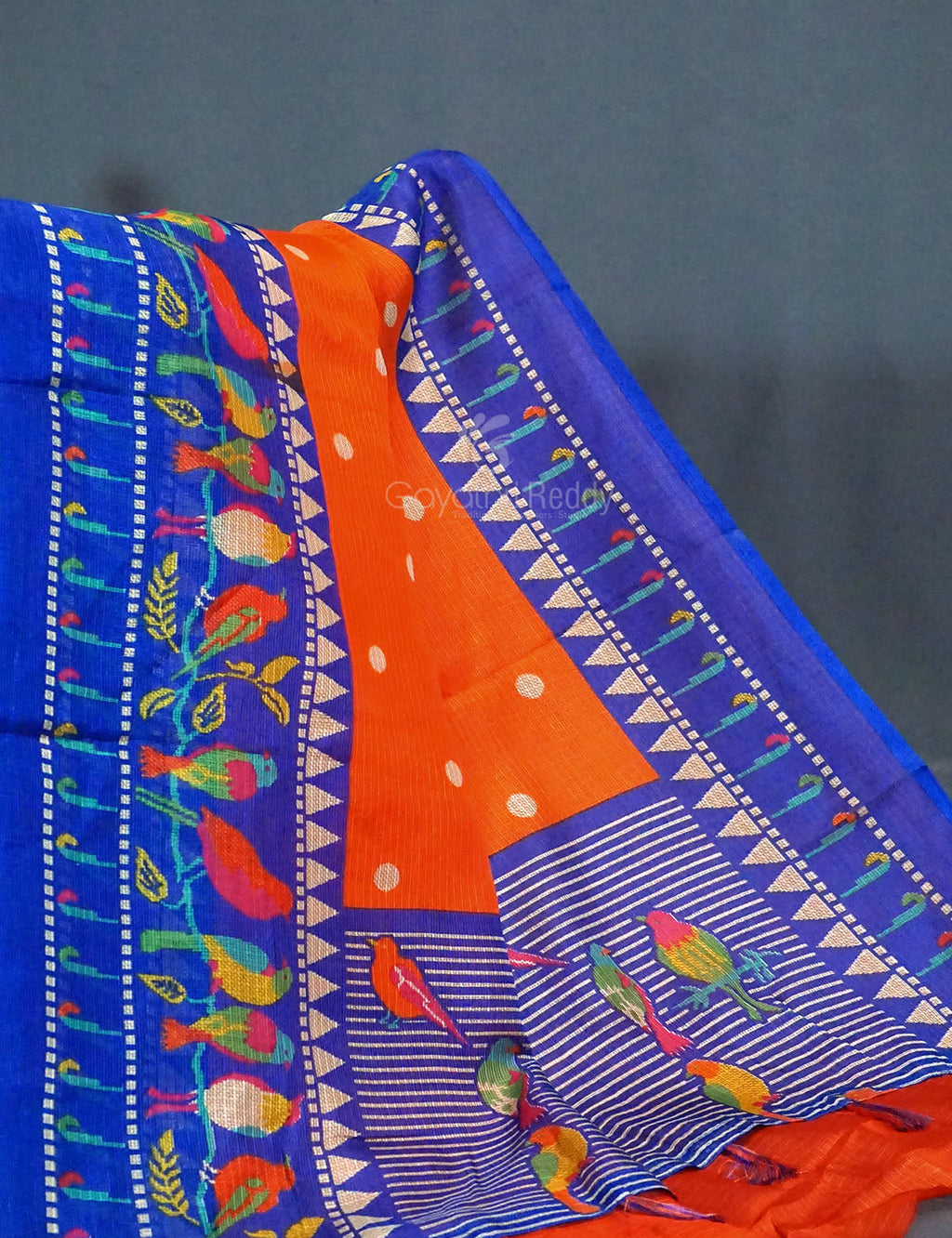 Dark Orange Colored with Buttes Semi Silk Kota Saree By Gayathri Reddy Designer Studio
