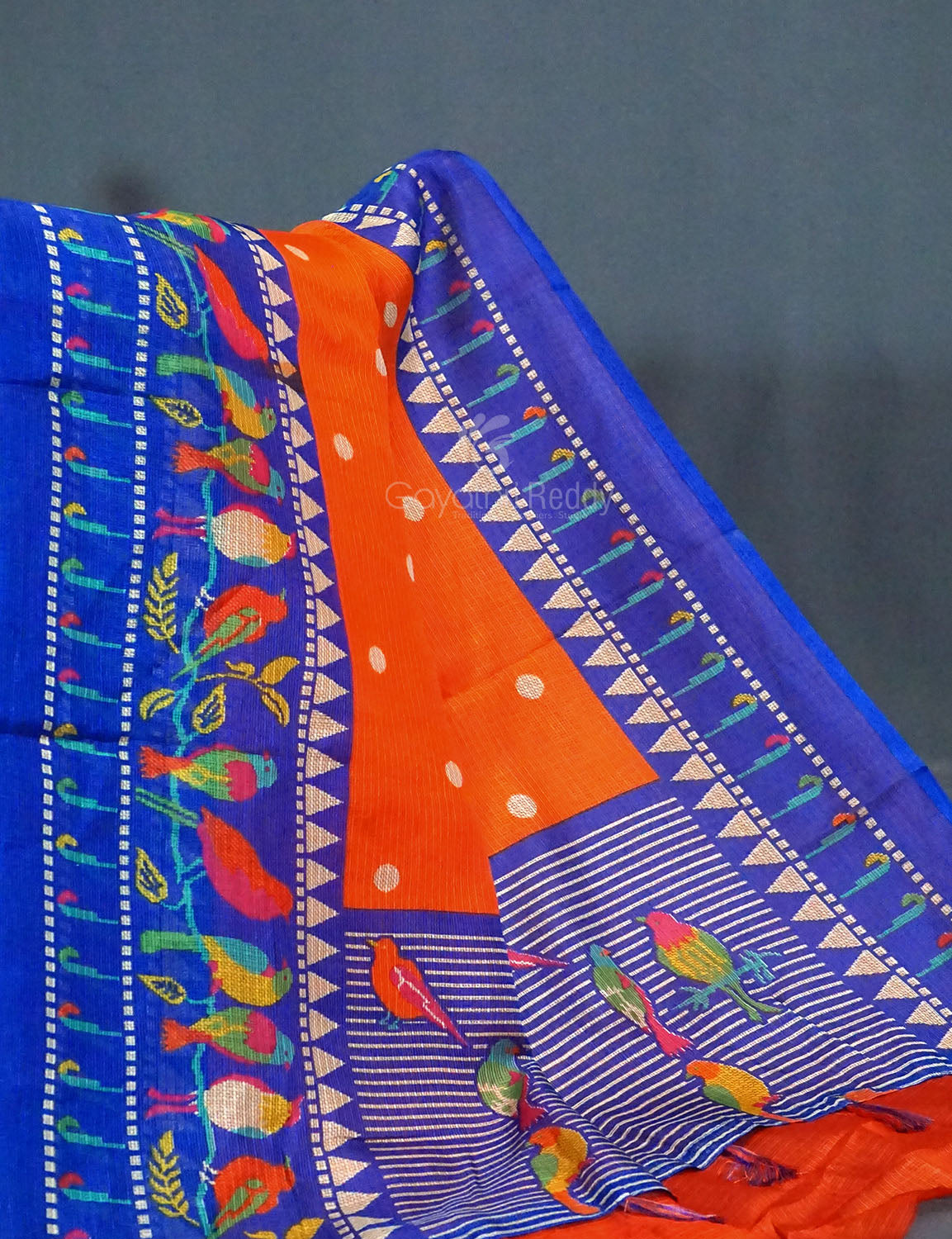 Dark Orange Colored with Buttes Semi Silk Kota Saree By Gayathri Reddy Designer Studio