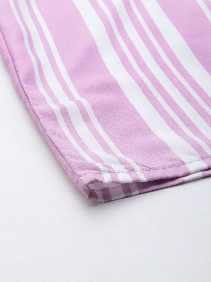 Ahalyaa Plus Size Striped Tunic with Palazzos