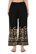 PAVONINE Black Color Floral Half Golden Print Sharara For Women