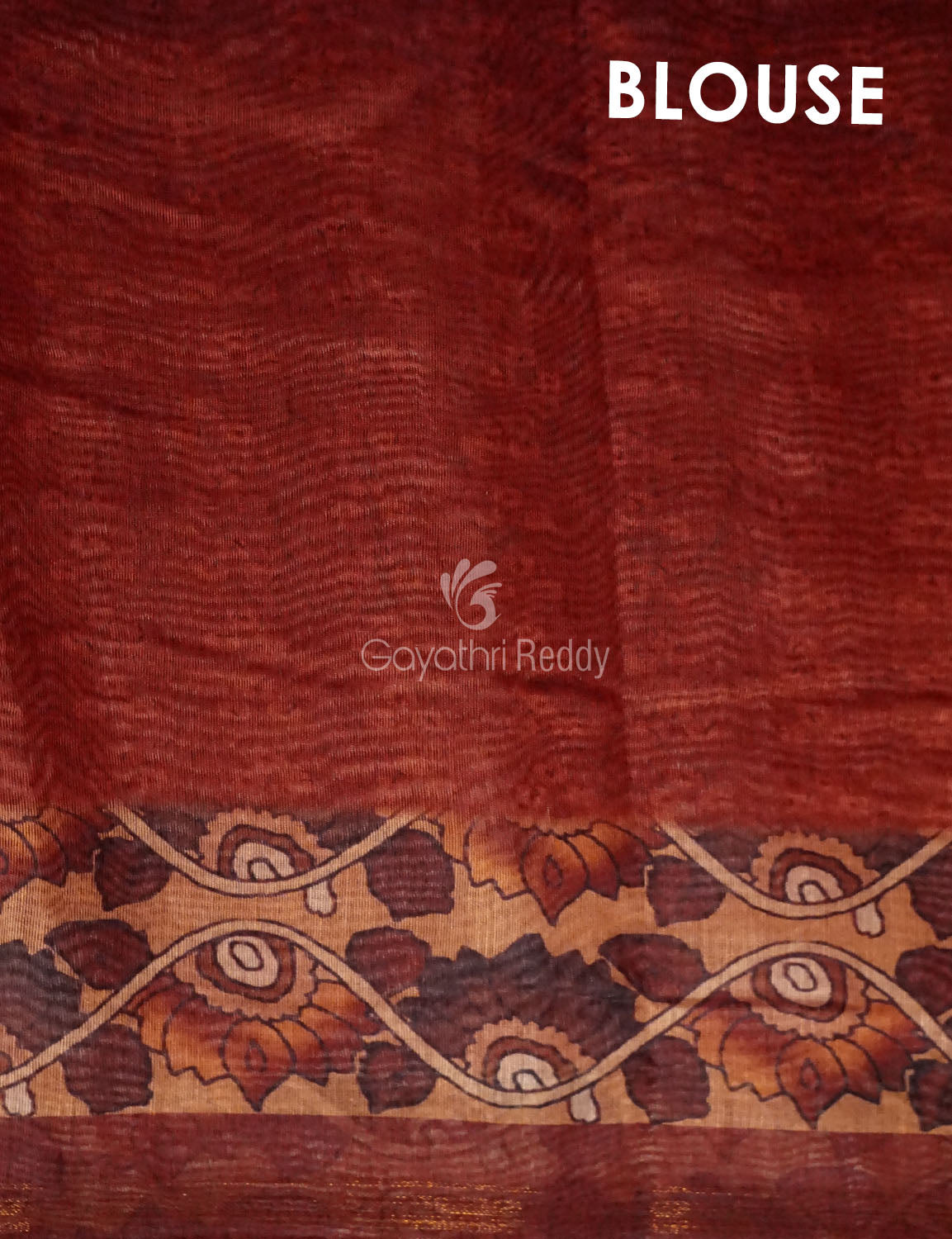 Red Colour With Self Print Design Semi Chanderi Saree By Gayathri Reddy Designer Studio