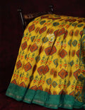 Lemon Yellow Colour Diamond Design Semi Chanderi Saree By Gayathri Reddy Designer Studio
