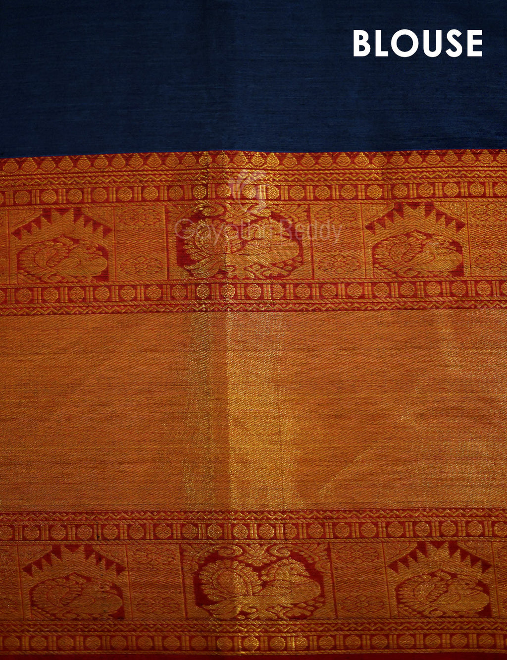 Kalanetha Peacock Blue With Zari Kanchi Style Pure Narayanpet Cotton Saree By Gayathri Reddy Designer Studio
