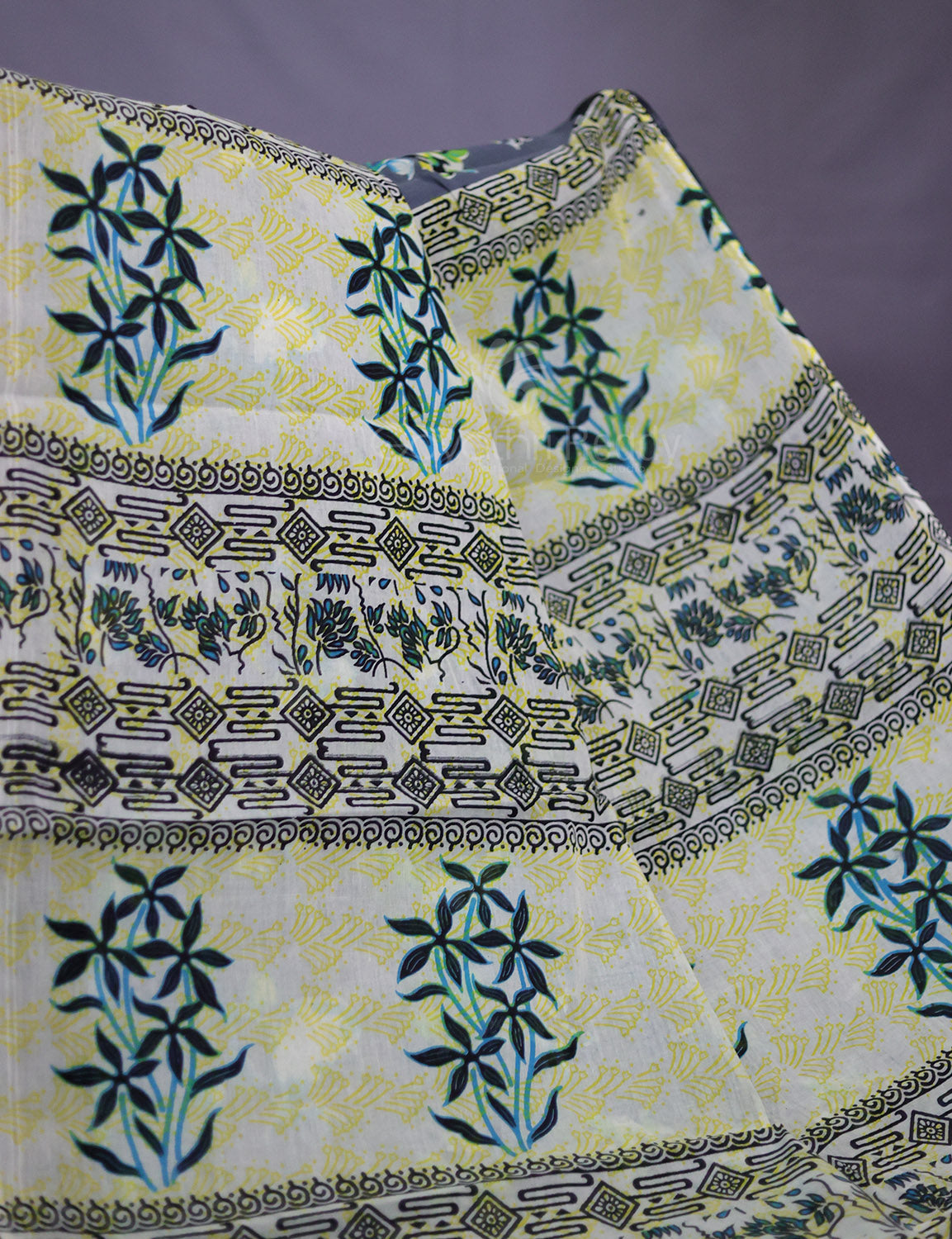 Grey Colour Combo With Brid Print Pure Mulmul Cotton Saree By Gayathri Reddy Designer Studio