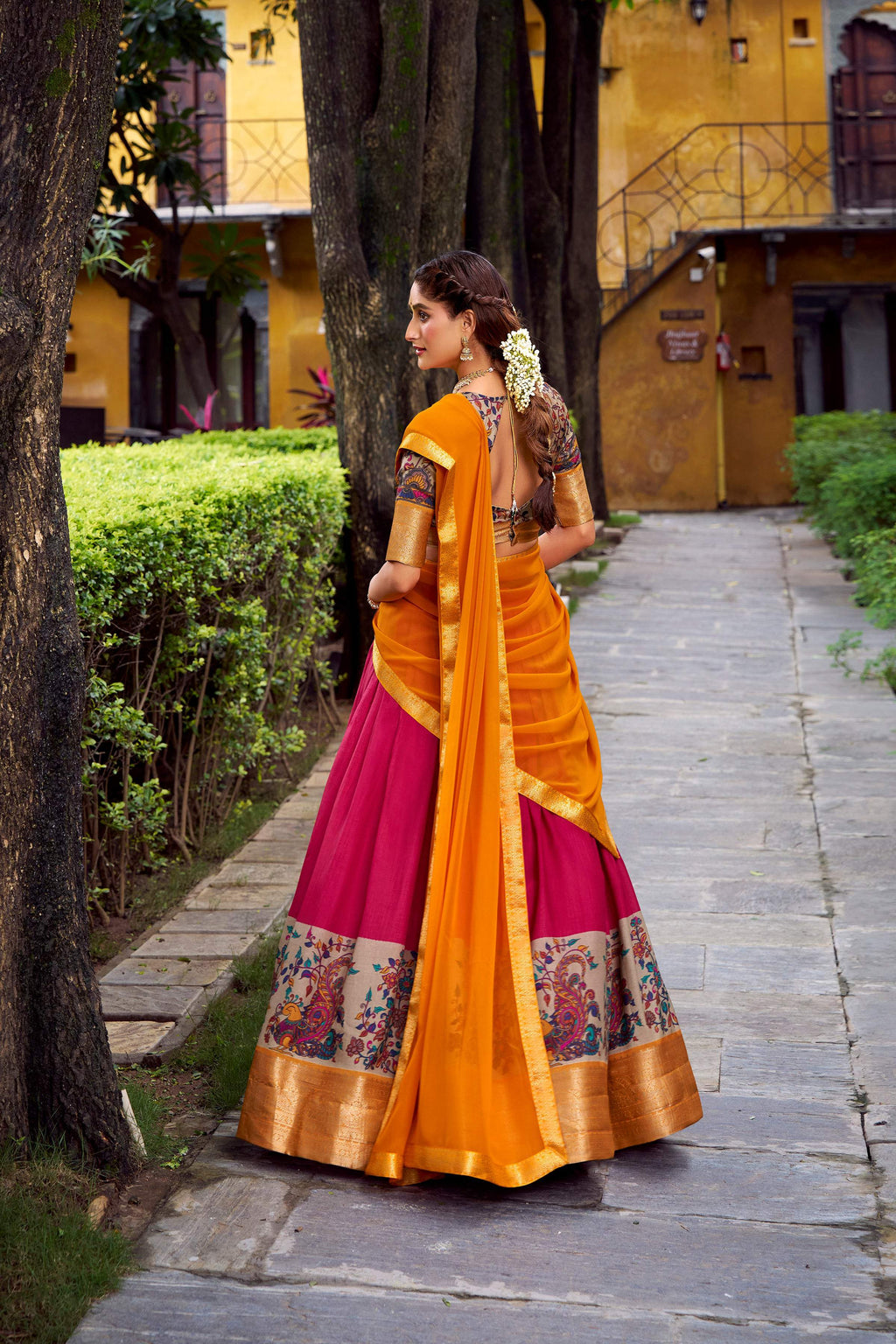 Lorenvalley Fashion Pink Aastha Silk Printed with Zari Weaving Work Lehenga Choli with Dupatta