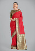 Monjolika Fashion Banarasi Silk Red Color Weaving Designer Saree