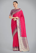 Monjolika Fashion Banarasi Silk Pink Color Weaving Designer Saree