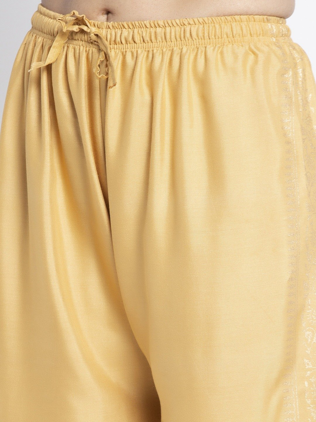 PAVONINE Beige Color Block Side Printed Rayon Fabric Sharara For Women