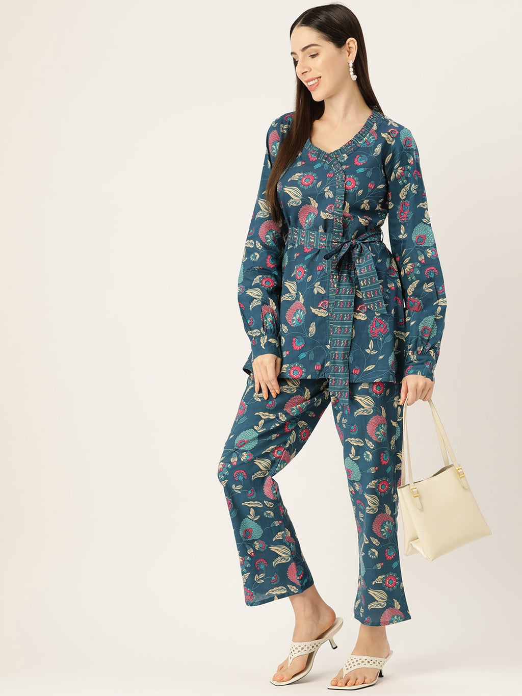 InWeave Blue Kalamkari Co Ord Set